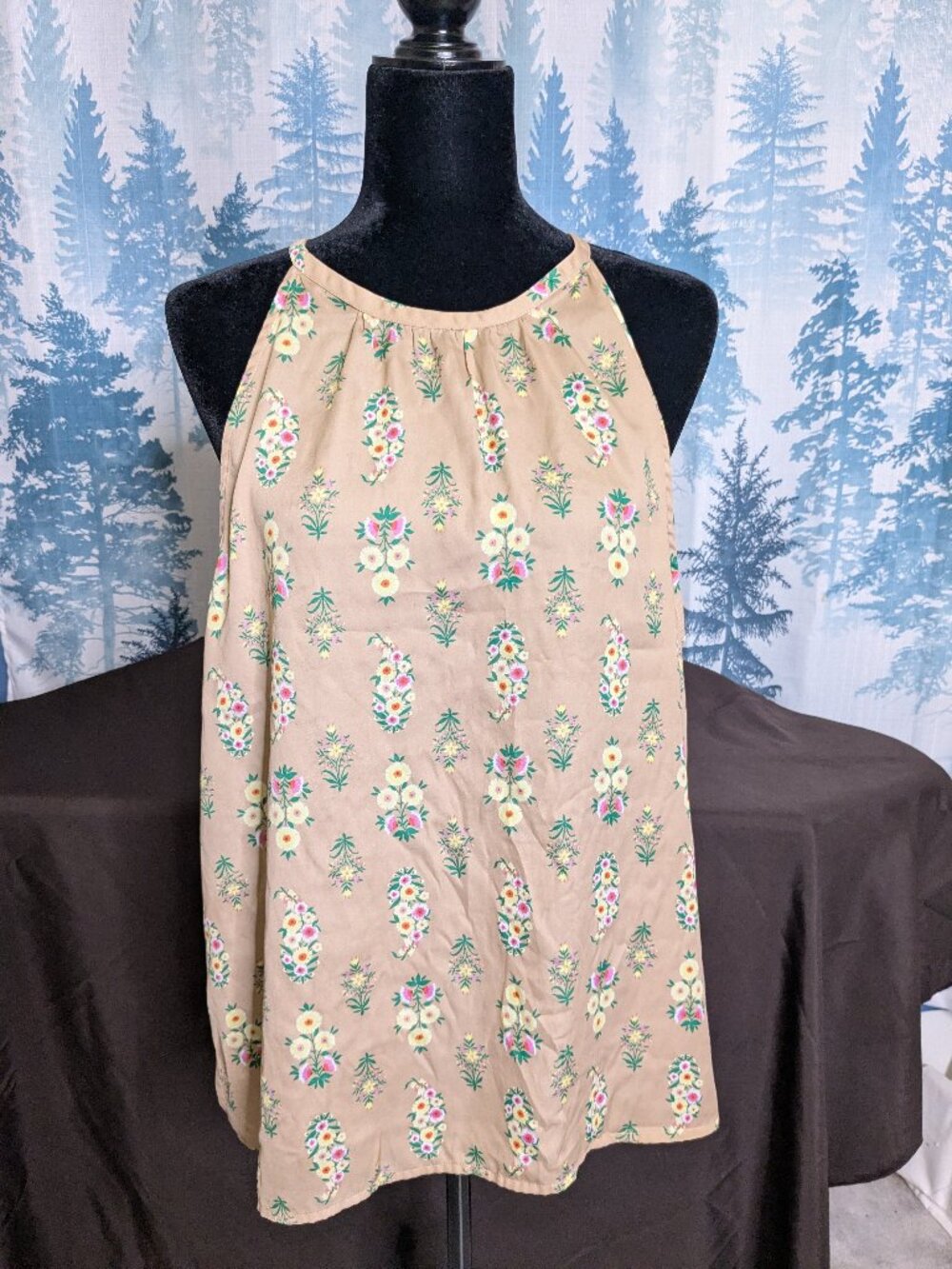Ann Taylor Floral Print Tank Top | Size XL | Feminine Flowy Blouse